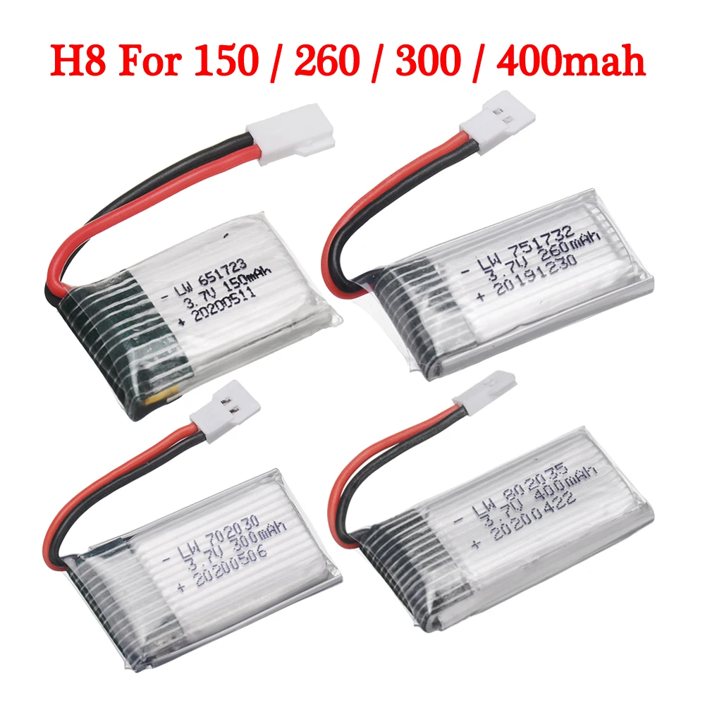 3,7 V 150 mAh 260 mAh 300 mAh 400 mAh RC Palne wiederaufladbare Lipo-Batterie für Fernbedienung FX620 FX820 F22 SU57 Mige530 Flugzeuge