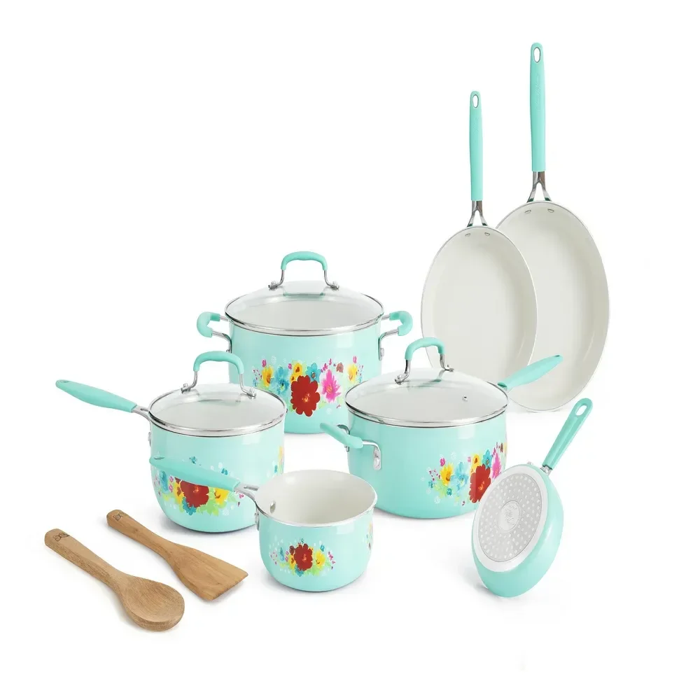 

Ceramic Breezy Blossom Cookware Set, 12 Piece Set