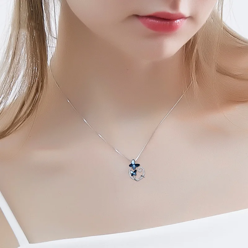 Новое ожерелье с подвеской-бабочкой оригинальные Кристаллы из австрийской глины