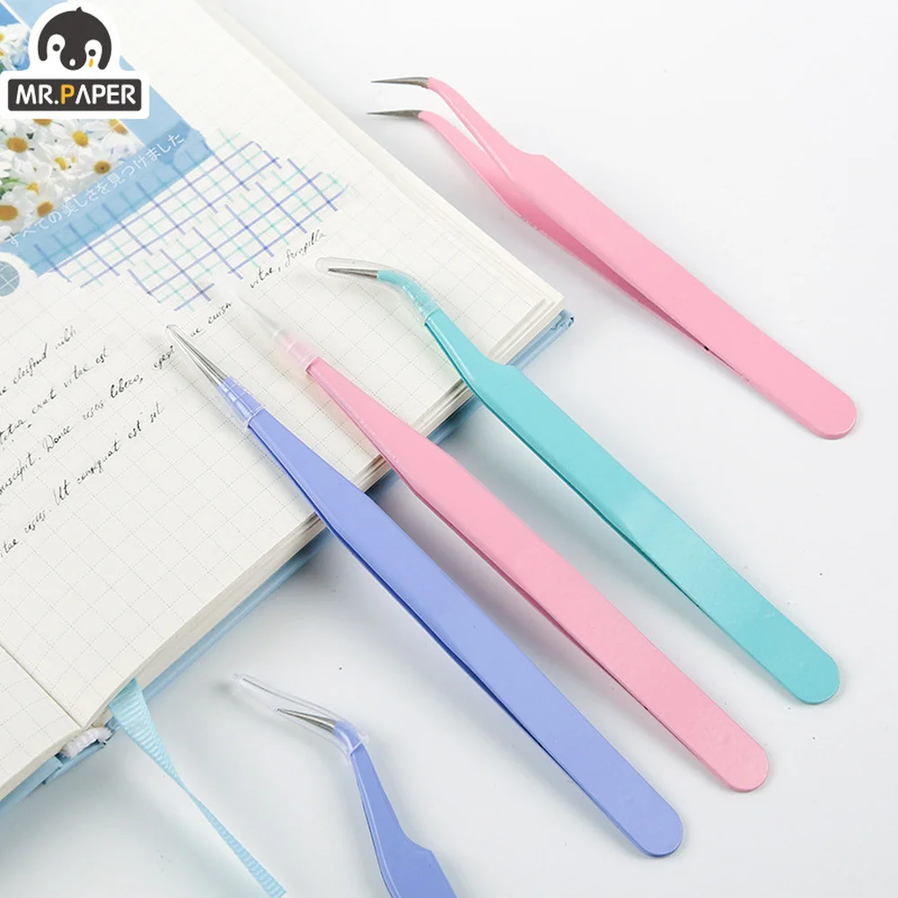 

Mr.paper 8 Style Multifunctional Hand Account Tweezers Creative Candy Color Small Fresh Stainless Steel Hand Account Clip