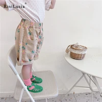rinilucia girls trousers pants floral half pants for girls pockets children pants casual style kids clothes girls for 1 6years