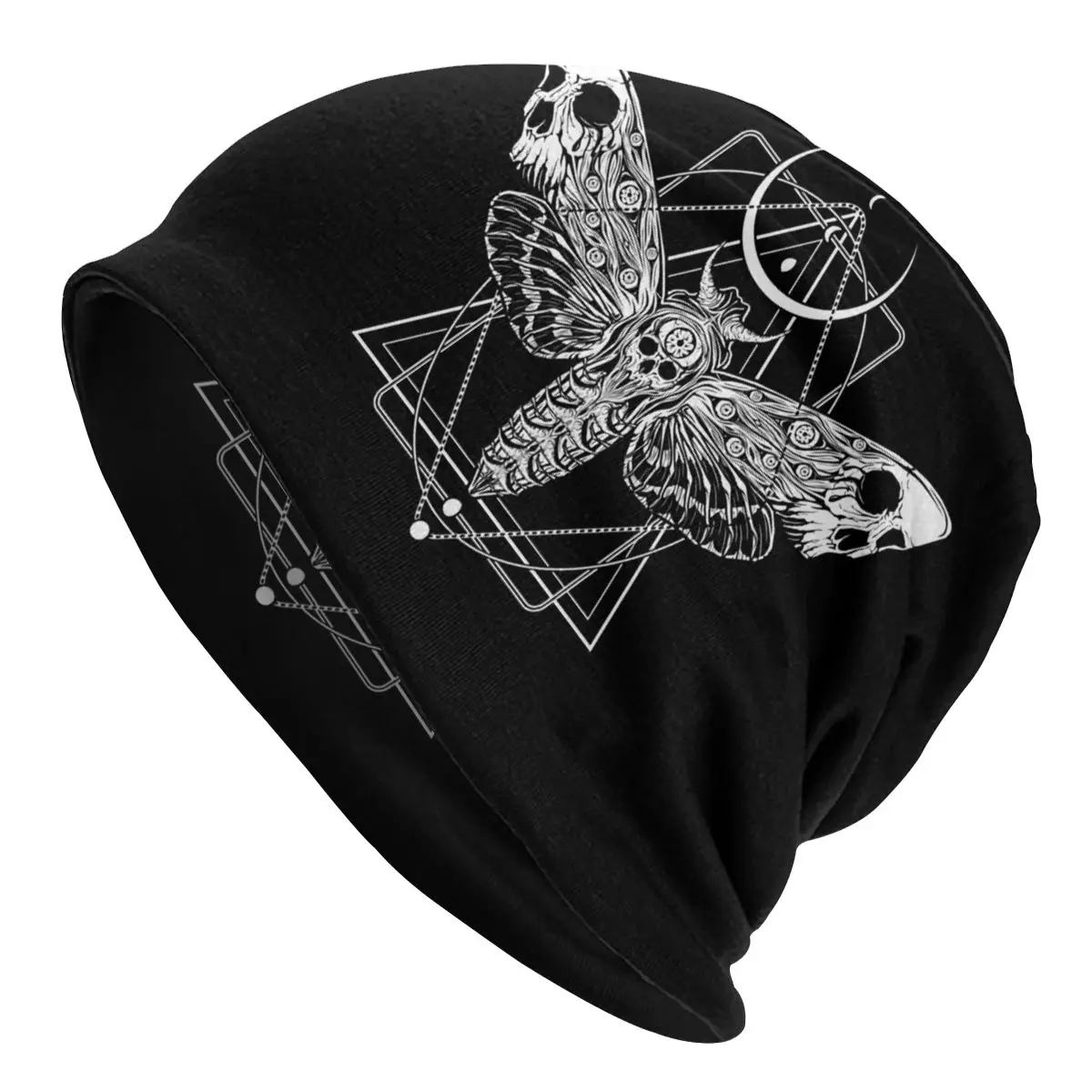 

Surreal Death Moth Bonnet Beanie Knit Hats Men Hip Hop Unisex Adult Gothic Sacred Geometry Warm Winter Skullies Beanies Caps 1