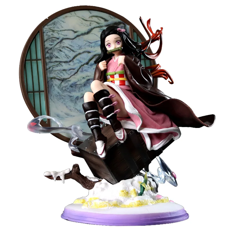 

28cm Anime Demon Slayer Figure GK Nezuko Screen Deluxe Edition PVC Action Figure Collection Nezuko Model Toy Doll Kid Gifts