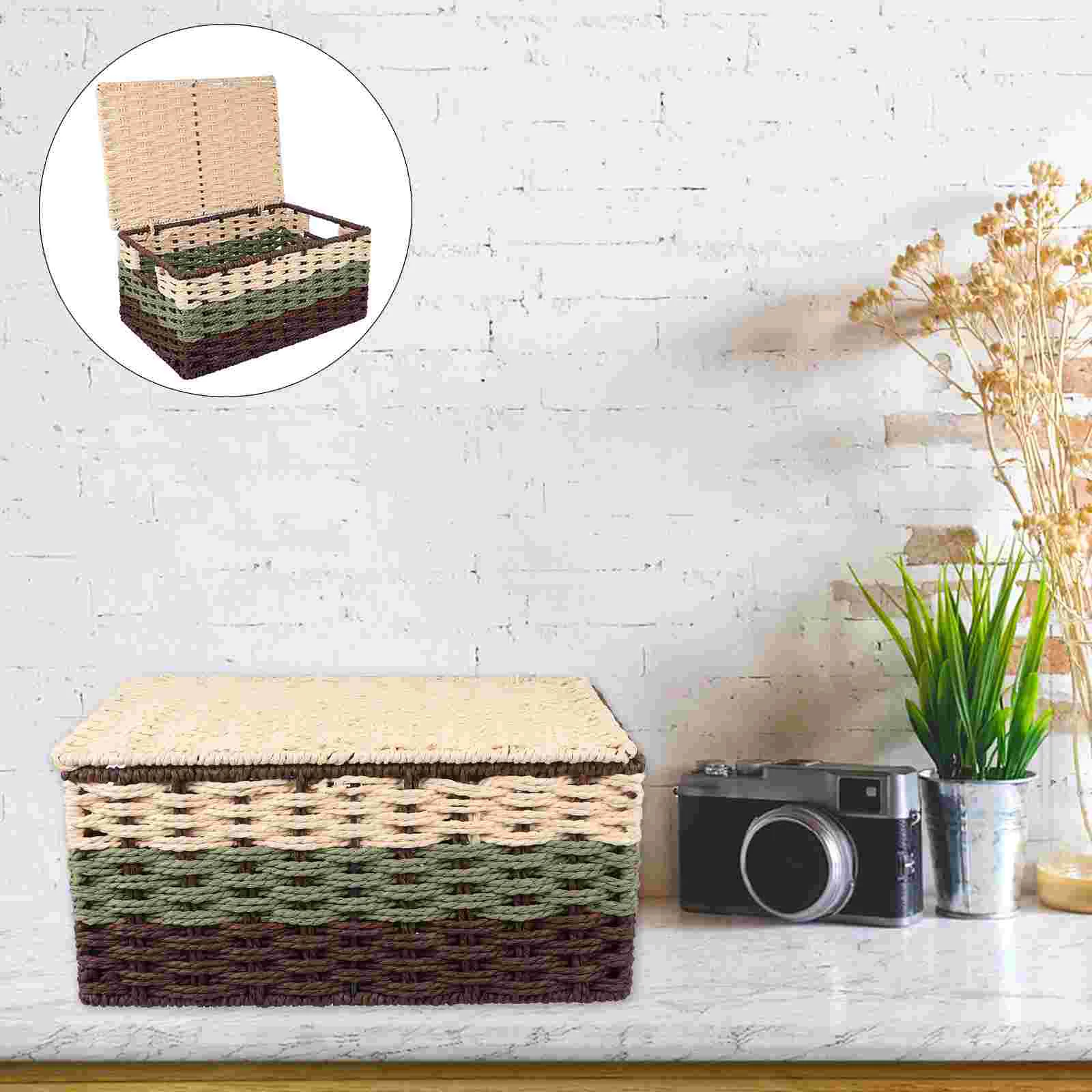 

Basket Storage Baskets Wicker Woven Seagrass Rattan Organizer Bins Lid Closet Natural Water Serving Sundries Laundry Picnic
