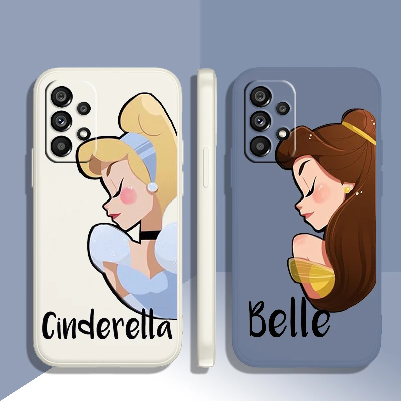 

Disney Girl Princess Case For Samsung Galaxy A73 A72 A53 A33 A52 A32 A22 A71 A51 A21S 4G 5G Liquid Rope Phone Cover Core Coque