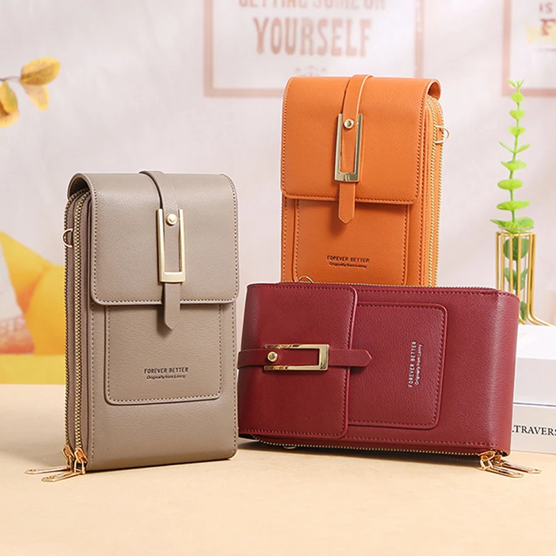 Brand Designer Screen Touch Shoulder Bags Women PU Leather Phone Messenger Bags Ladies High Quality New Fashion Handbags Female