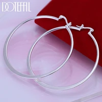 doteffil 925 sterling silver classic big circle hoop earrings women party gift fashion charm wedding engagement jewelry