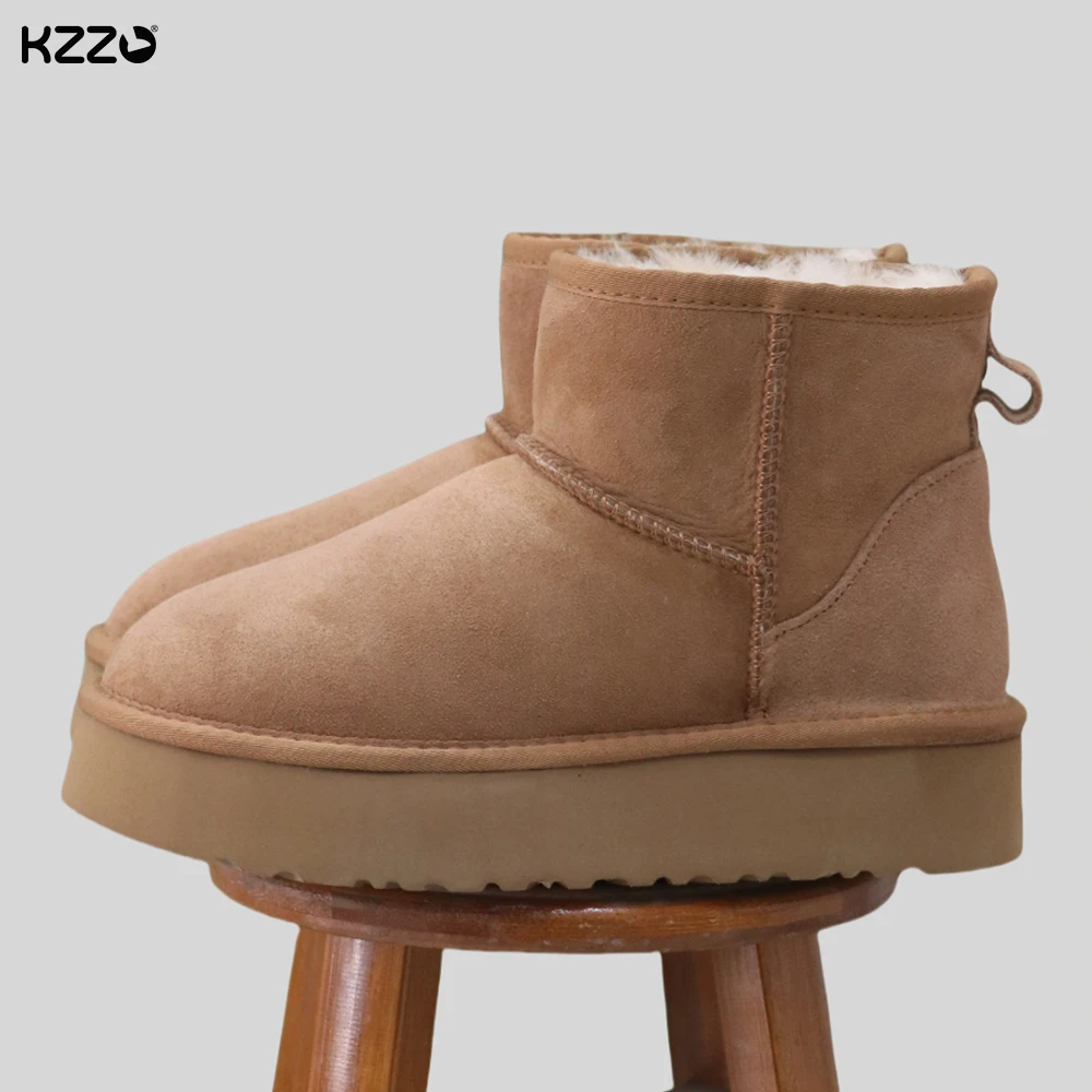 KZZO Австралия классические зимние ботинки из овчины для женщин на платформе