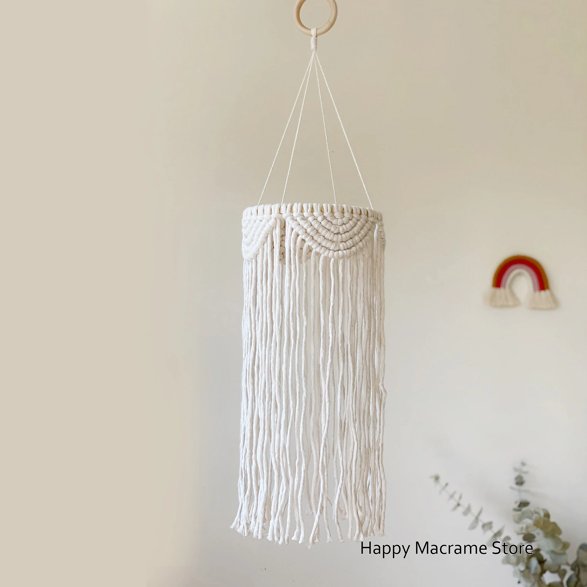 Мобильный подвесной светильник для макраме Свадебный декор богемный мобильная