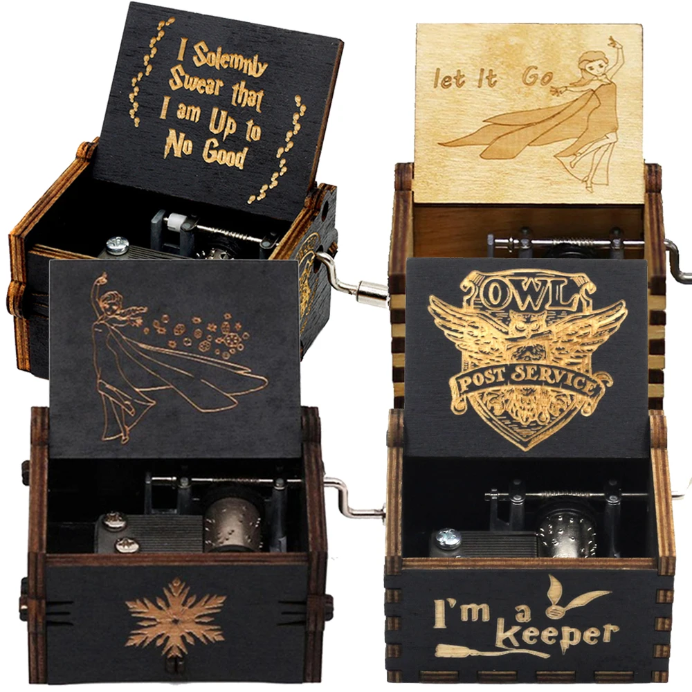 

Резная деревянная музыкальная школьная коробка с аниме «Холодное сердце»