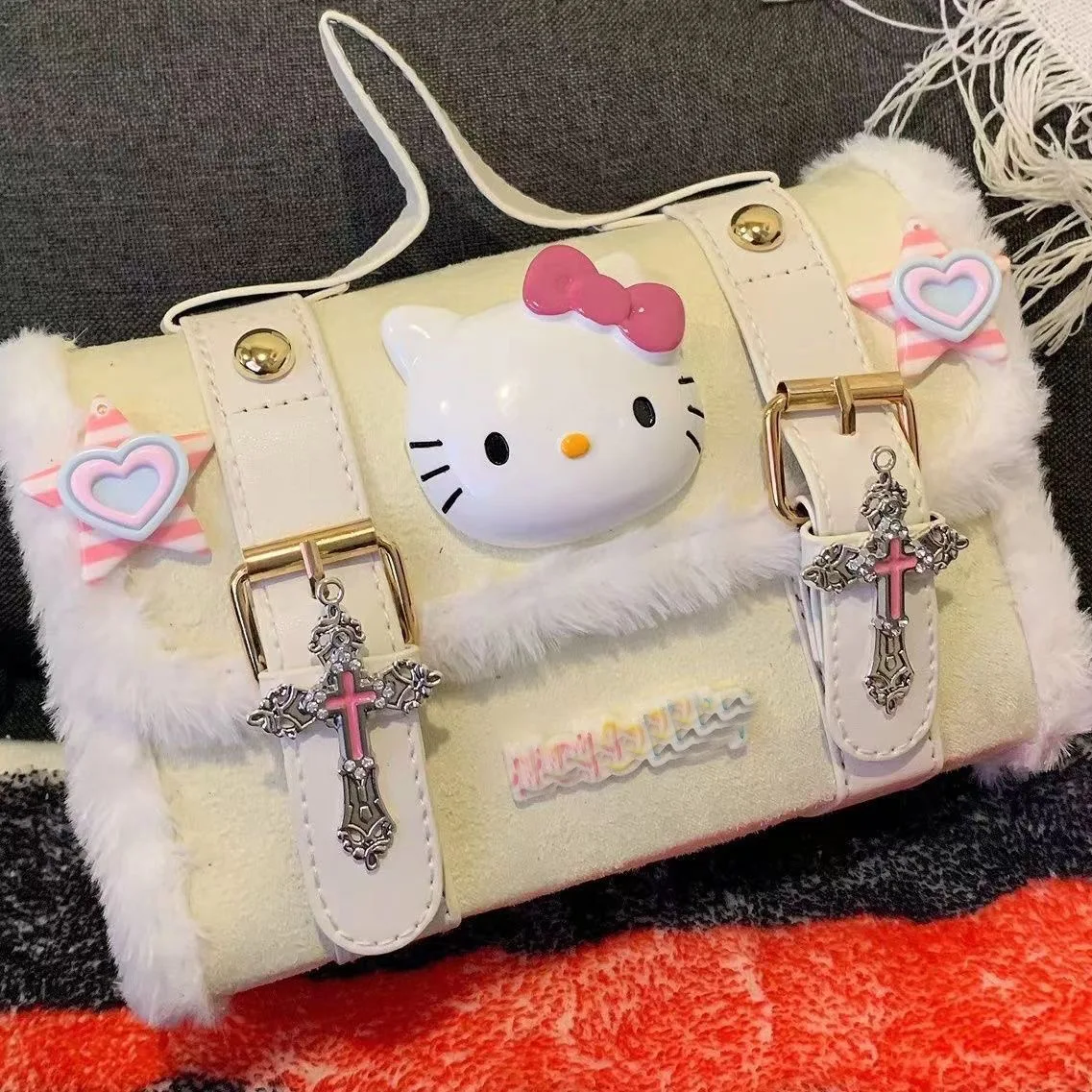 Милая периферия с героями мультфильмов плюшевая сумка через плечо Kitty Mao