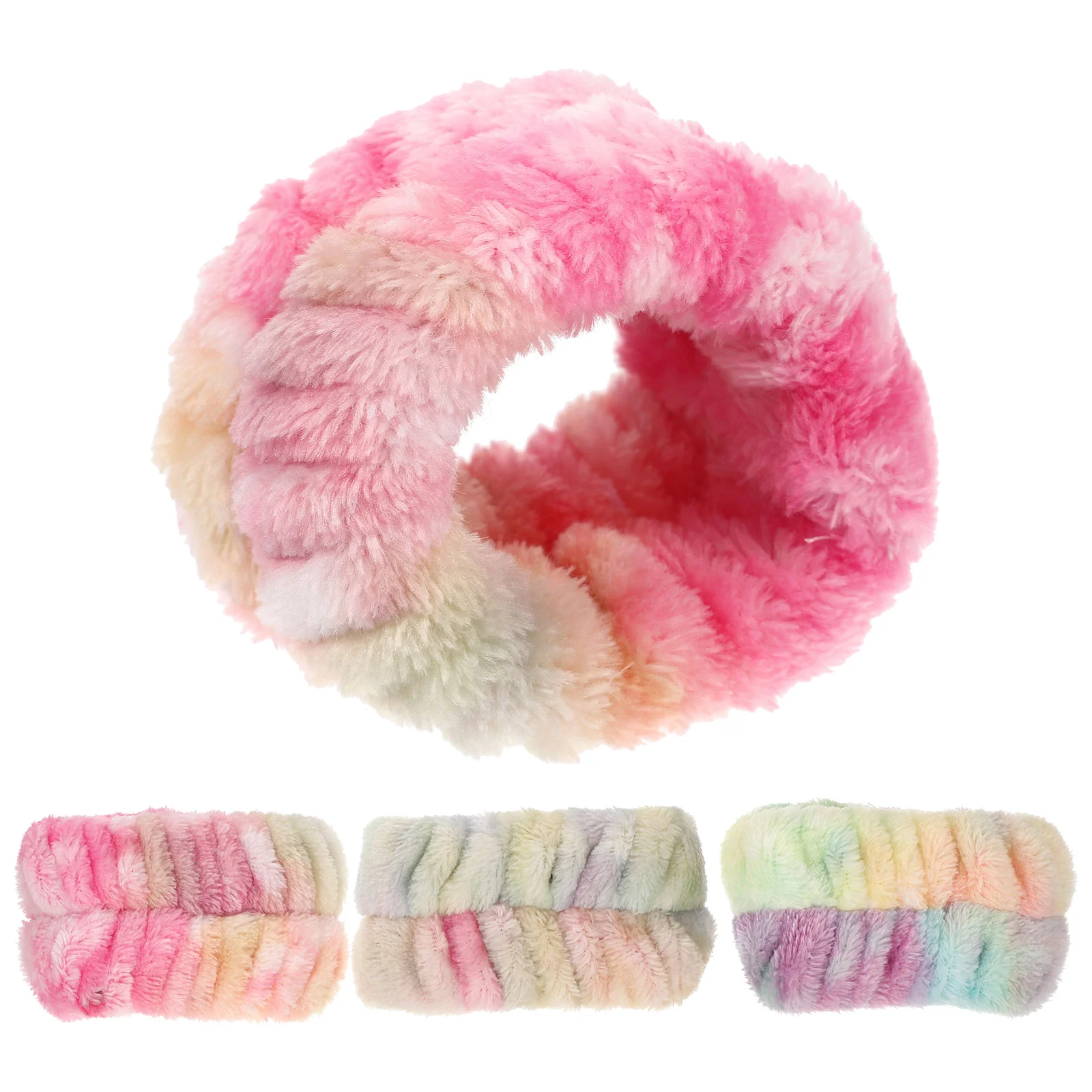 

4Pcs Face Washing Wristbands SPA Wristbands Flannel Wristbands Face Wash Wristbands