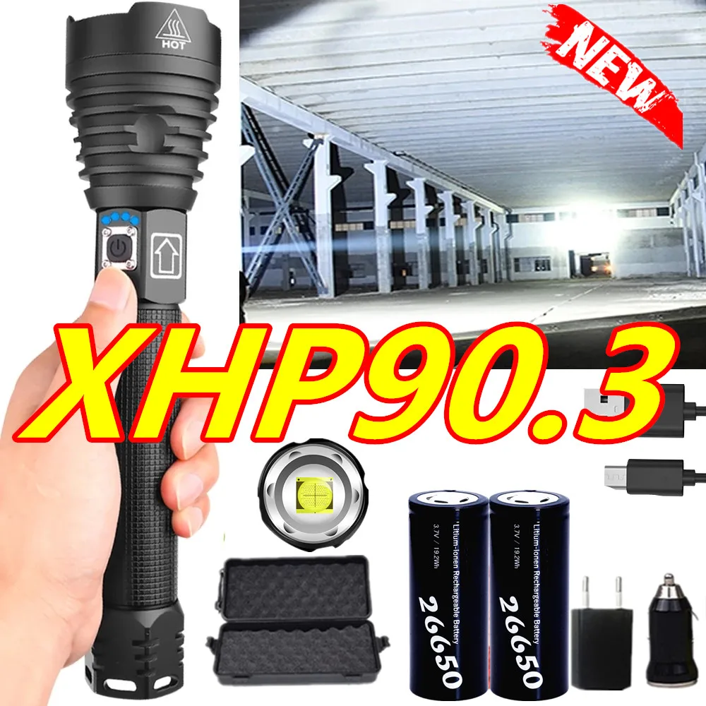 

600000 Glare XHP90.3 Most Powerful LED Flashlight 18650 OR 26650 USB LED Torch XHP70.2 XHP50 Lantern Hunting Lamp Hand Light