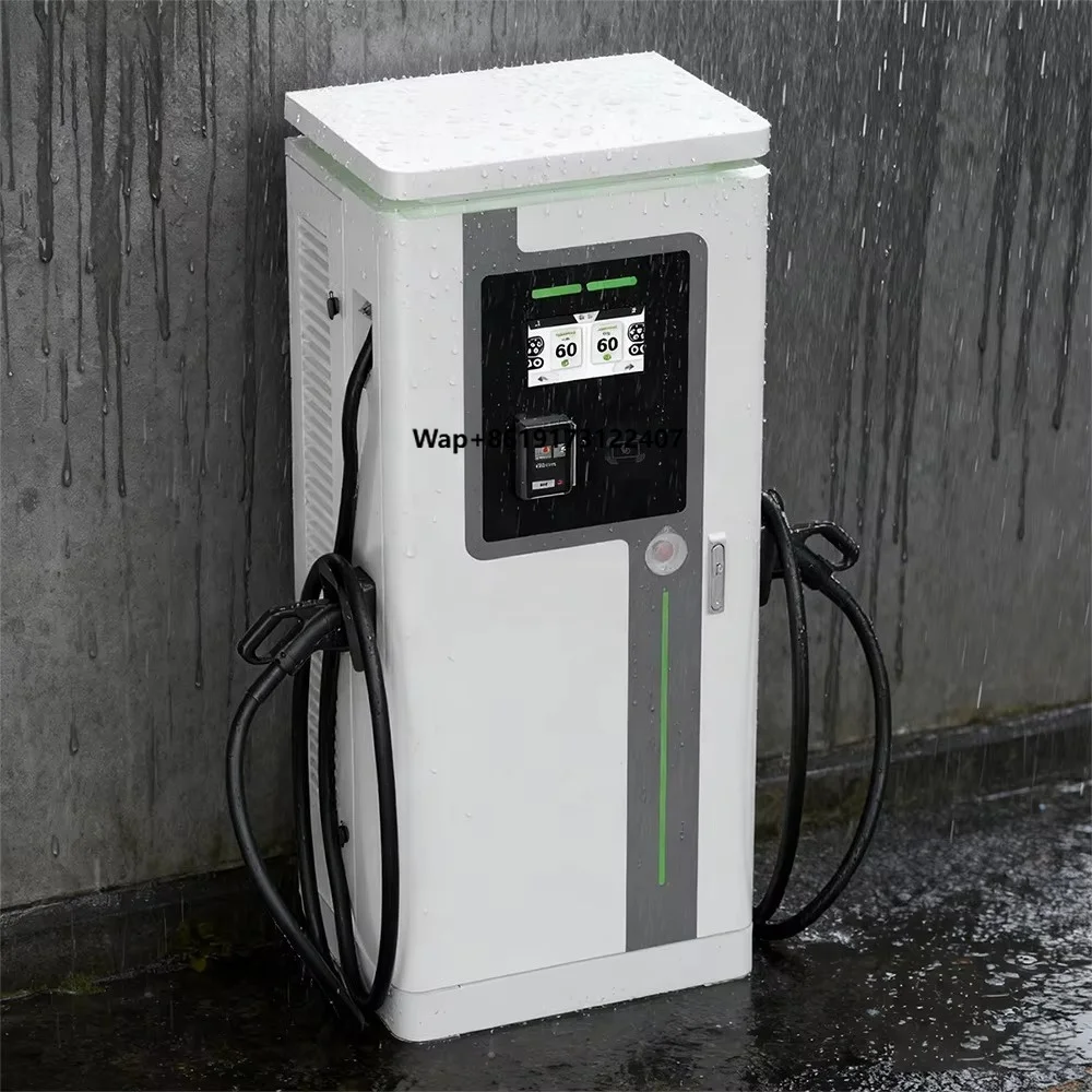 Фото Зарядная станция постоянного тока для электромобилей CCS2 мощностью 60 кВт, 80 кВт, 120 кВт, 160 кВт, 180 кВт с управлением через приложение, напольная, для коммерческого использования №1
