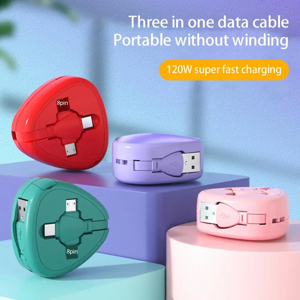 

4 в 1 Выдвижной USB Type C Micro USB кабель для iPhone 14 13 12 11 Pro с подставкой для телефона 3 в 1 2 в 1 зарядный кабель для передачи данных