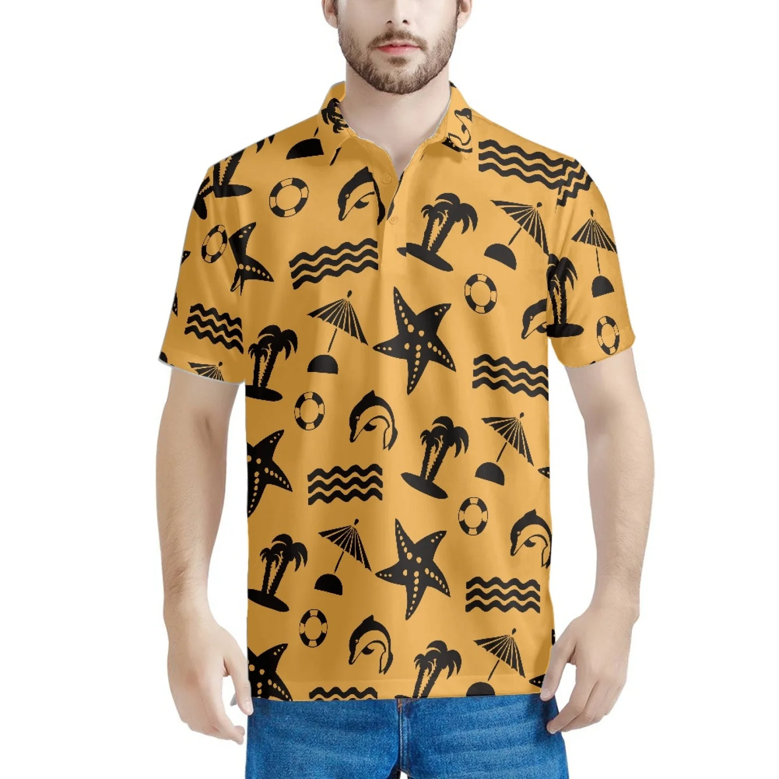 

Летняя пляжная одежда для мужчин, Ранняя одежда с коротким рукавом, уличная одежда, повседневные Модные мужские топы, праздничные пляжные в...