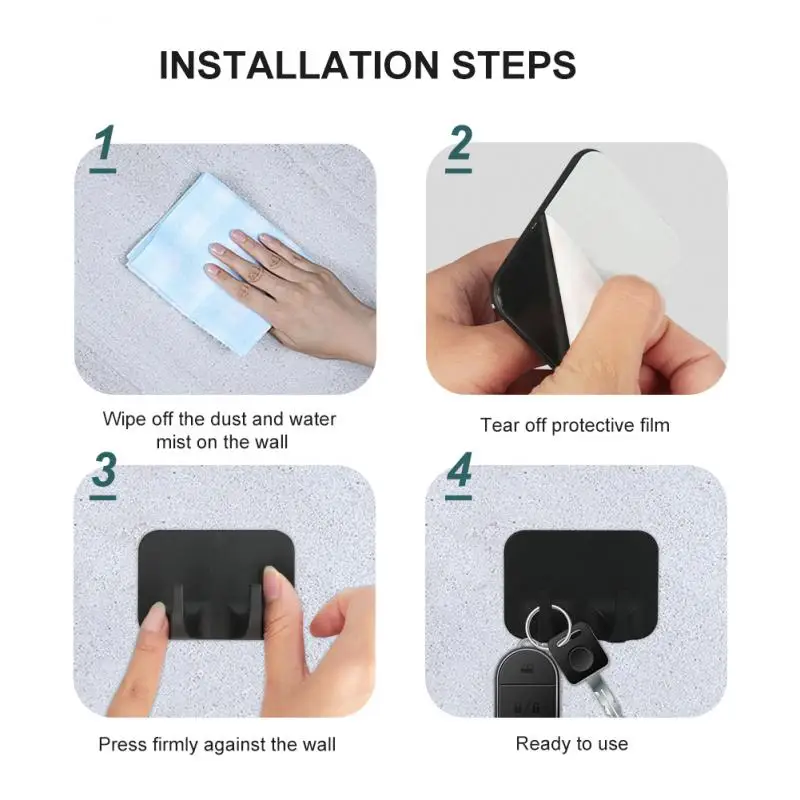 

Multi-purpose Storage Hook ABS Anti-rust Wall Hanger Waterproof Bathroom Towel Hanger Razor Hooks Scratch Resistance Key Holder