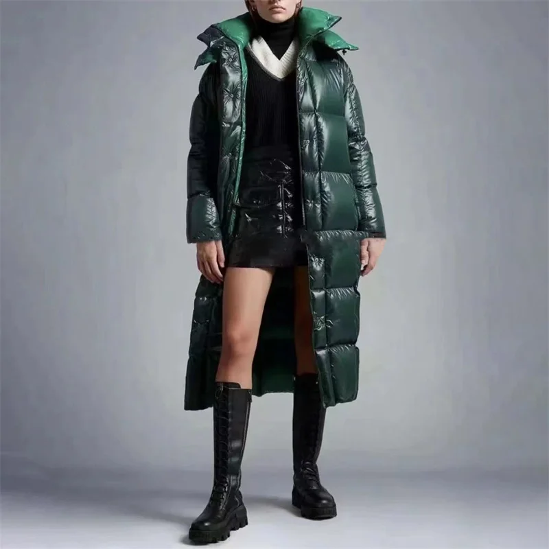 

Women's winter down jacket 2023 Korean Fashion High Quality White Duck Down Filled Warm Thick Coat Couple style long down coats