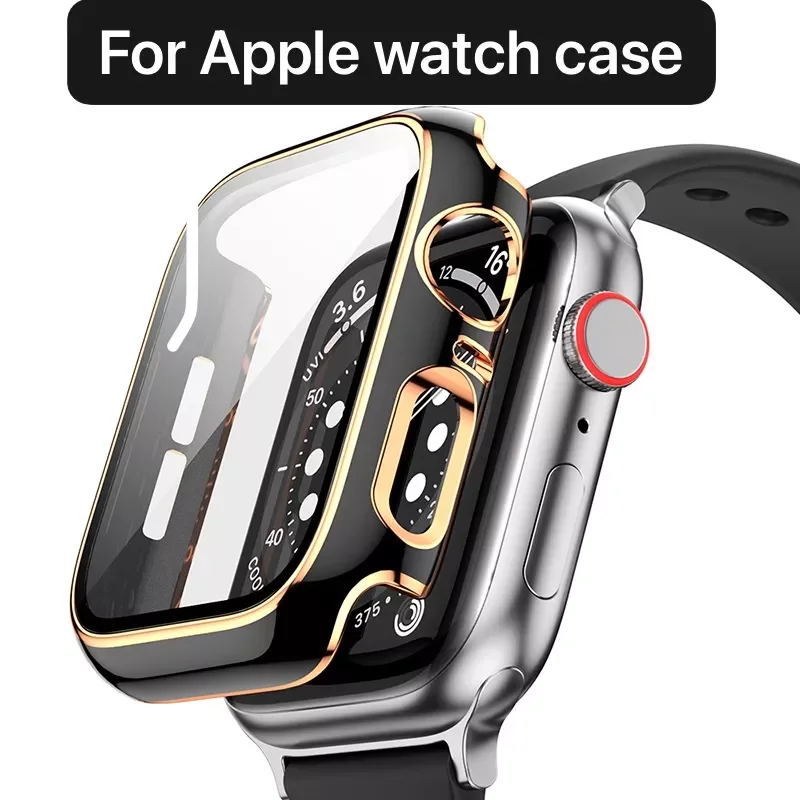Крышка + стекло для Apple watch 44 мм 42 мм 40 мм 38 мм, сменная полная защита для iwatch 6 5 4 3 2 1 SE, защитная крышка