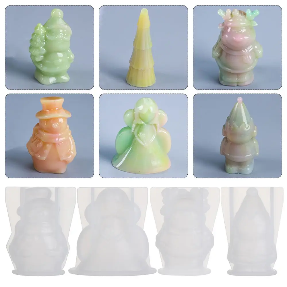 

Xmas Tree Snowman Santa Claus Crystal Resin Mold Christmas Silicone Mould Epoxy Resin Molds Jewelry Making Tools