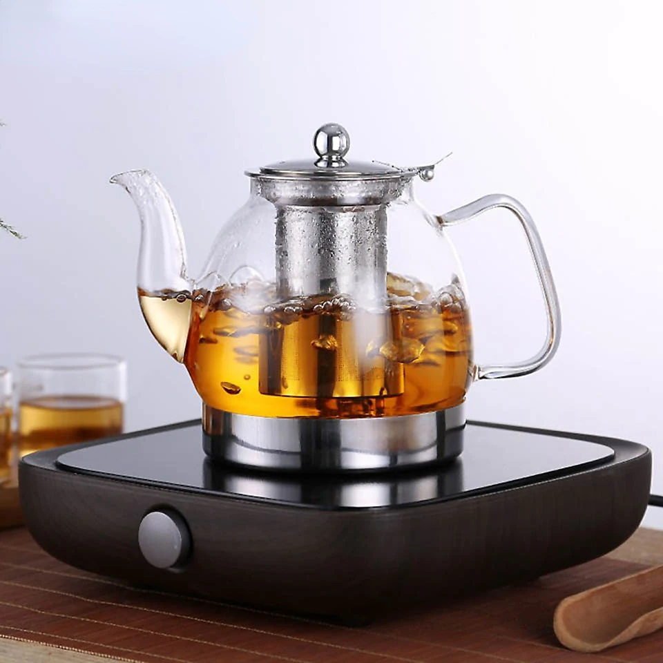 

Glass Flower Teapot Heat Resistant Glass Teapot With Infuser Induction Gas Stove Teapot Electromagnetic Furnace Kettle