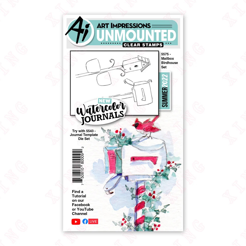 

New Scrapbook Diy Decoration Craft Embossing Stencil Mailbox Birdhouse Set Metal Cutting Dies Clear Silicone Stamp Reusable Mold