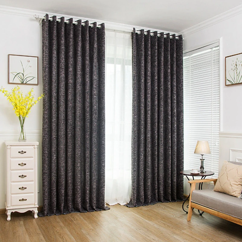 

Modern Luxury Curtains for Dining Bedroom Linen for Living Room Thick Grey Drapes Windows Treatment Home Decor Blackout Door