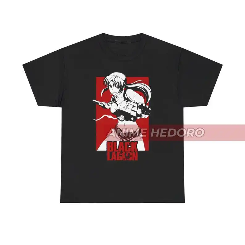 Футболка унисекс с аниме Черная лагуна футболка рисунком Revy рубашка Waifu Manga