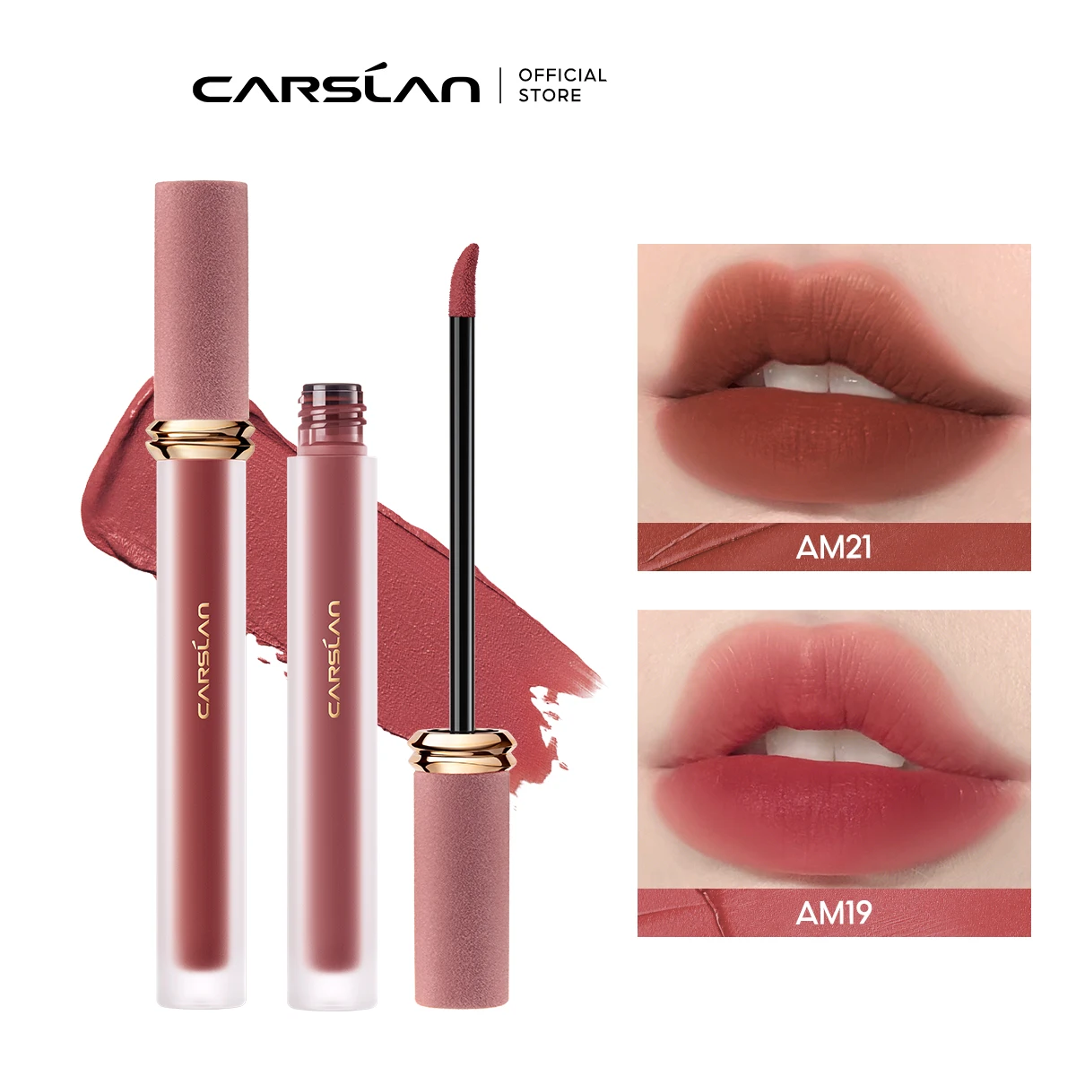 

CARSLAN Sweet Kiss Velvet Matte Lip Gloss Liquid Lipsticks Waterproof Long-lasting Non Sticky Lip Tint Women Makeup 25 Colors