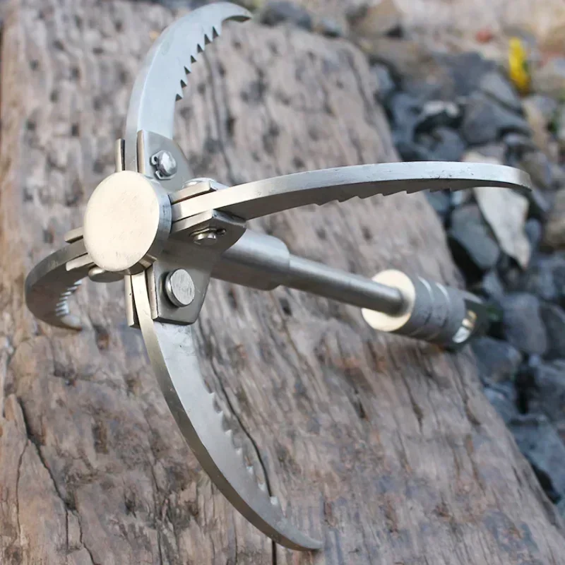 Gancho agarre plegable acero inoxidable garra escalada multifuncional aire libre herramienta viaje