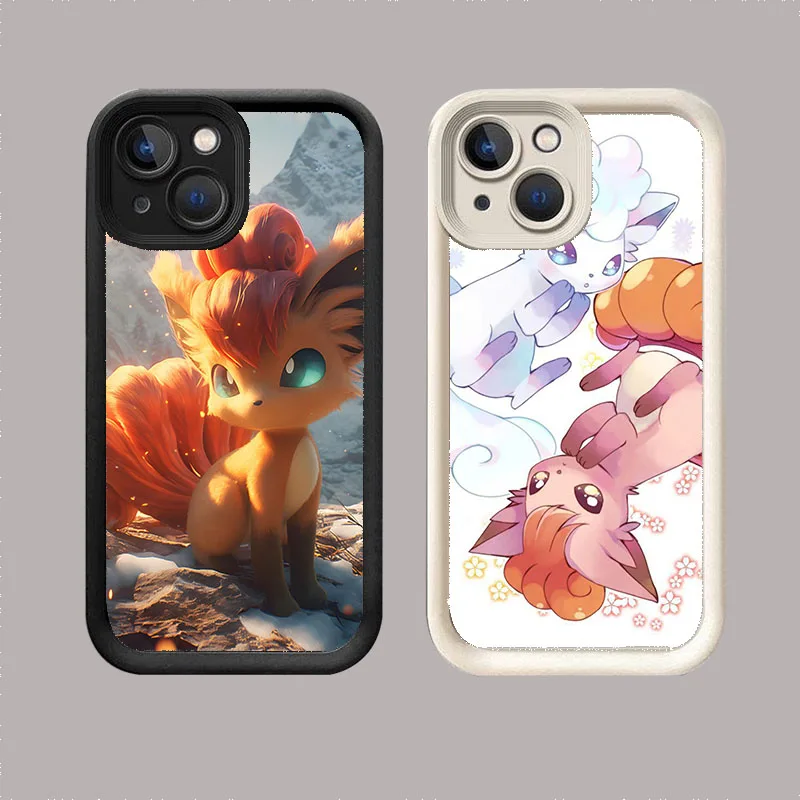 WR-52 Белый ступенчатый чехол из ТПУ Pokemon-Vulpix для OPPO A17 58 60 73 76 77 94 98 Reno8 10 11 Find X3 Pro Plus