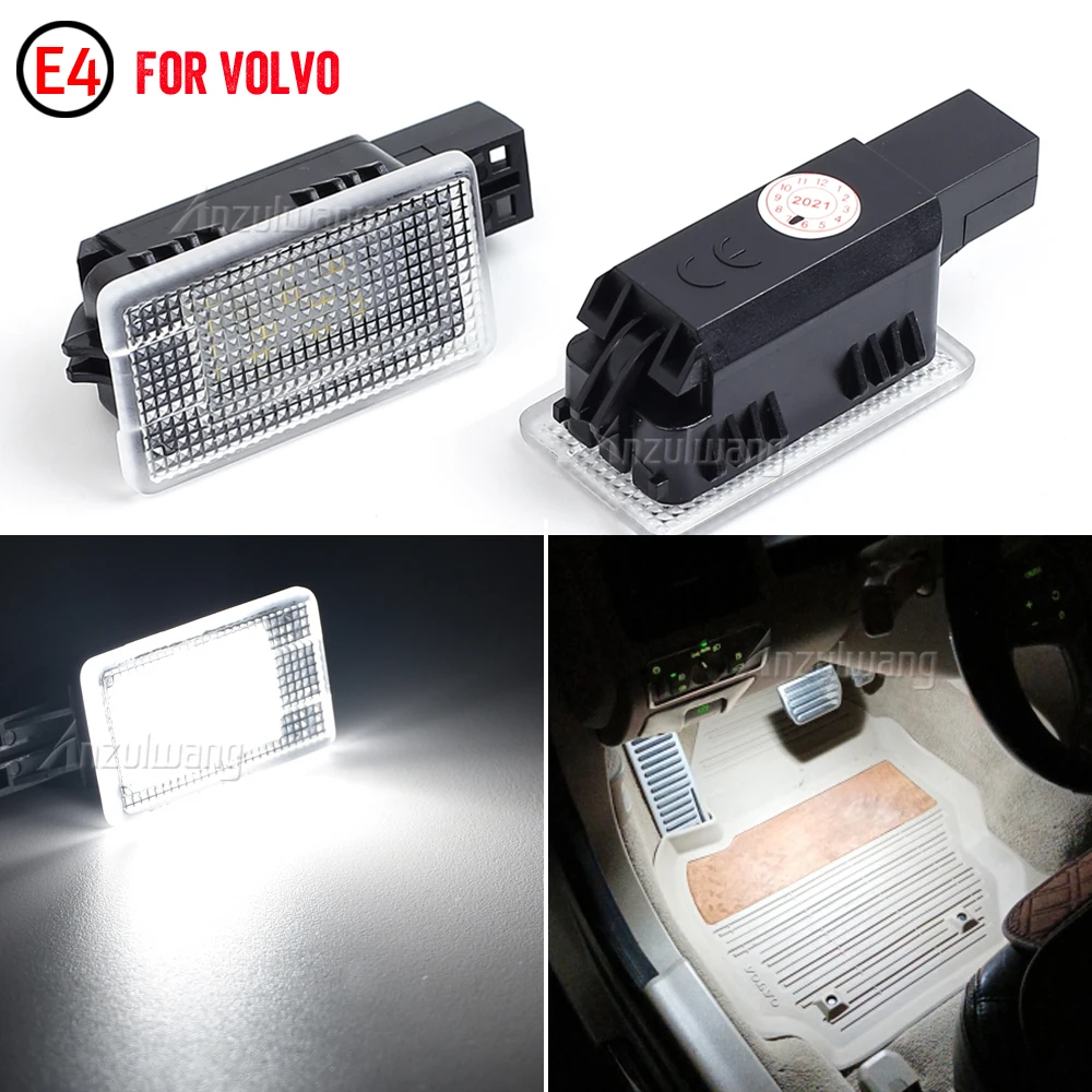 2Pcs For Volvo V40 V40CC V60 S60 S80 XC40 XC60 XC90 LED Courtesy Luggage Trunk Boot Light Footwell Welcome Door Lamp