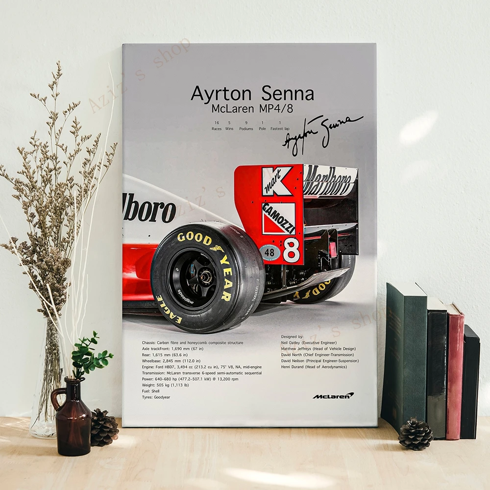 ayrton-senna-mclaren-mp4-8-1993-formula-1-f1-car-canvas-poster-print-art-nordic-poster-modern-living-room-home-decor-frameless