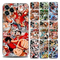 japan cartoons anime one piece family clear phone case for iphone 11 12 13 pro max 7 8 se xr xs max 5 5s 6 6s plus soft silicone