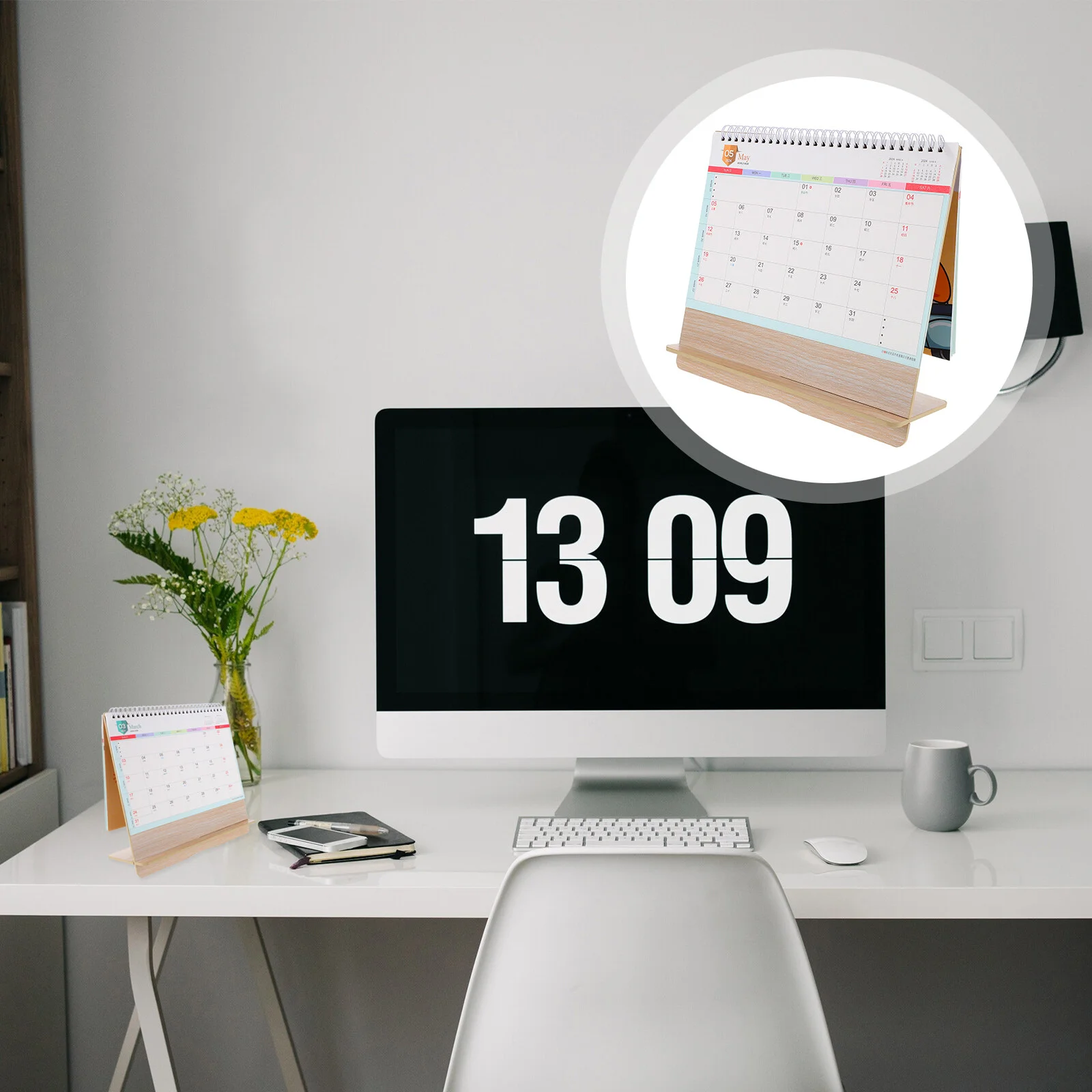 

Desk Calendar 2024 Desk Calendar Ornament Stand Up Flip Calendar Decor Desktop Calendar