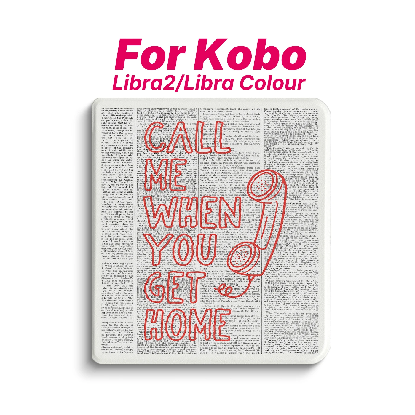 Фото Чехол Murmelo для Kobo Libra 2 / Libra Colour 7 дюймов, мягкий чехол из ТПУ с откидной подставкой, винтажный дизайн в стиле газетной обложки №1