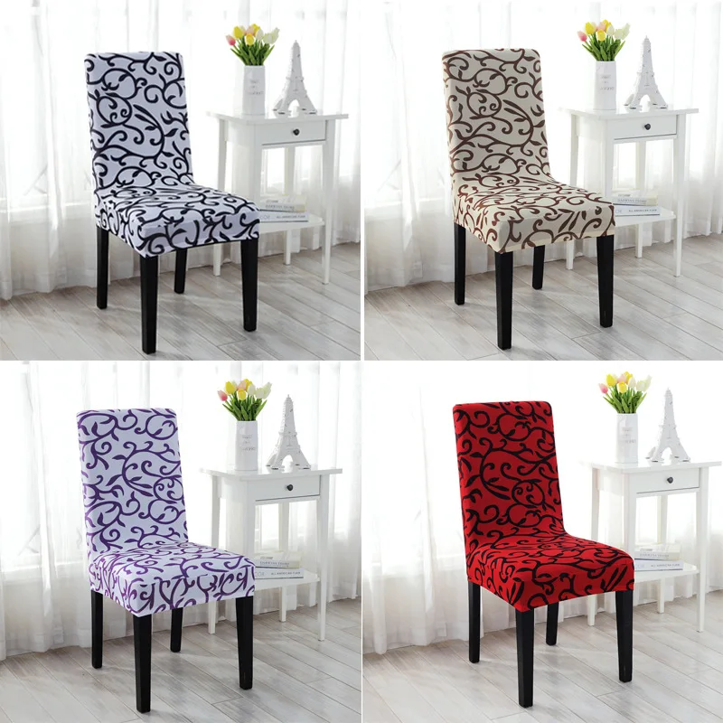 

Chair Cover Elastic Spandex European Printed Chairs Case Seat Covers Stretch Elasticated for Kitchen Dining Room covers