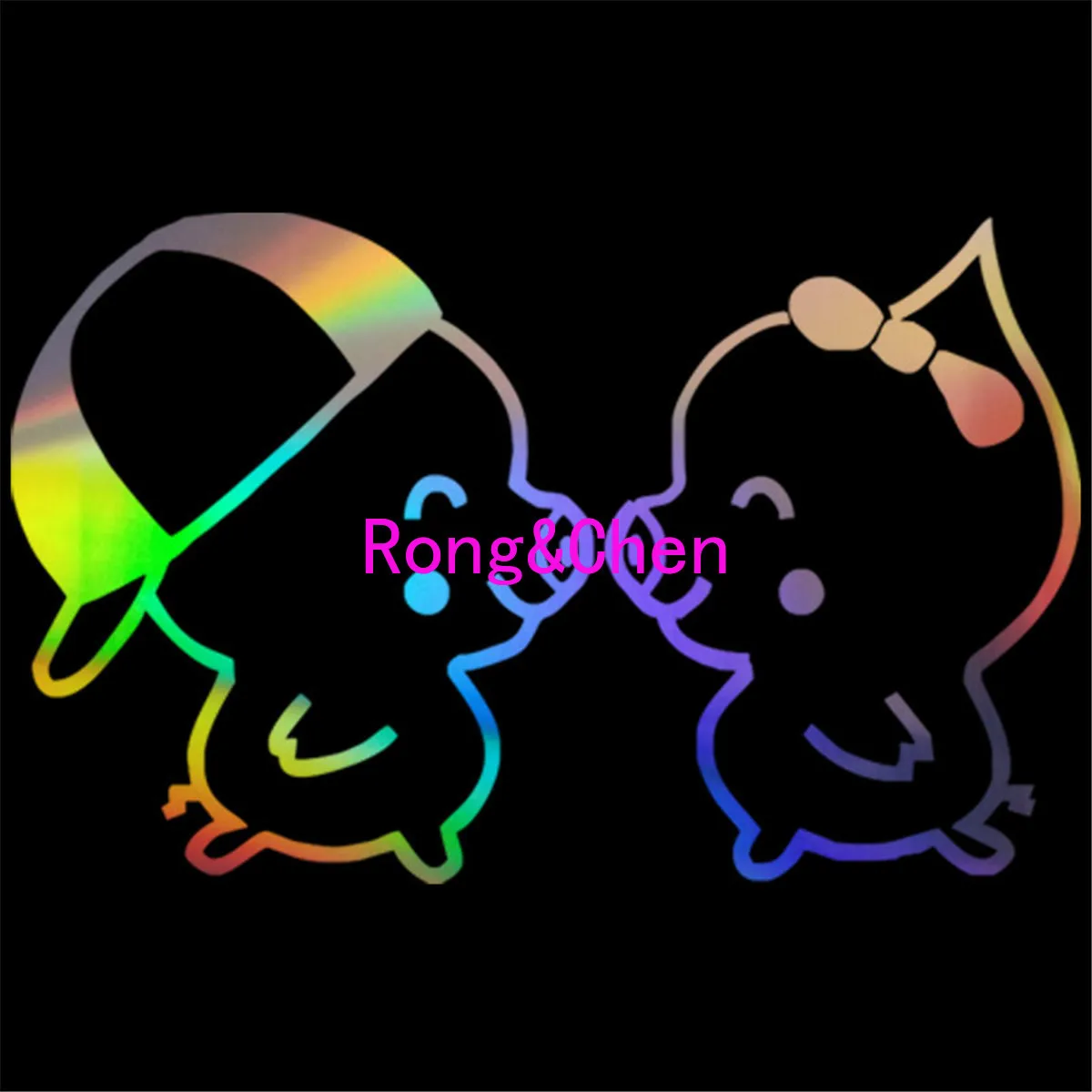 

Rongchen Trading Car Sticker Personality Pig Couple Decal Car Window Laptop Auto Home Door Wall Decor Waterproof PVC Sunscreen
