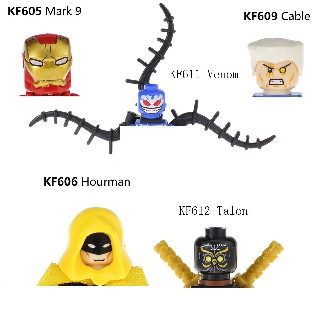 Superhero Mark 9 Mark9 Hourman Batgirl Cable Batman Venom Talon Building Blocks Mini Action Figure Toys |