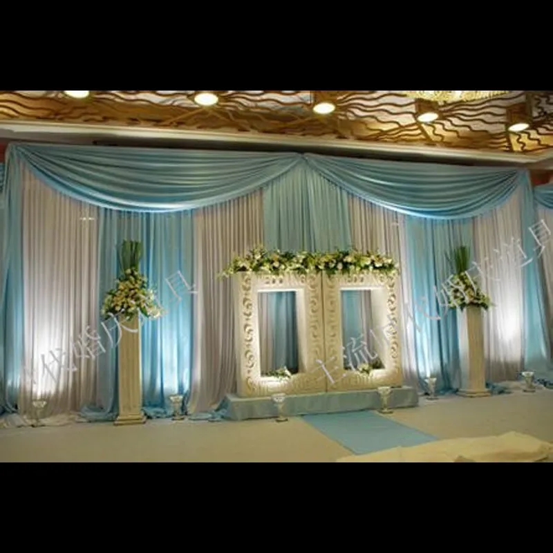 

Фотофон светло-голубой Свадебный занавес 10 футов х 20 футов с красивым свадебным украшением