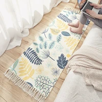 folk custom cotton and linen tassel woven carpet floor mat door bedroom decorative blanket tea living room carpet area rug
