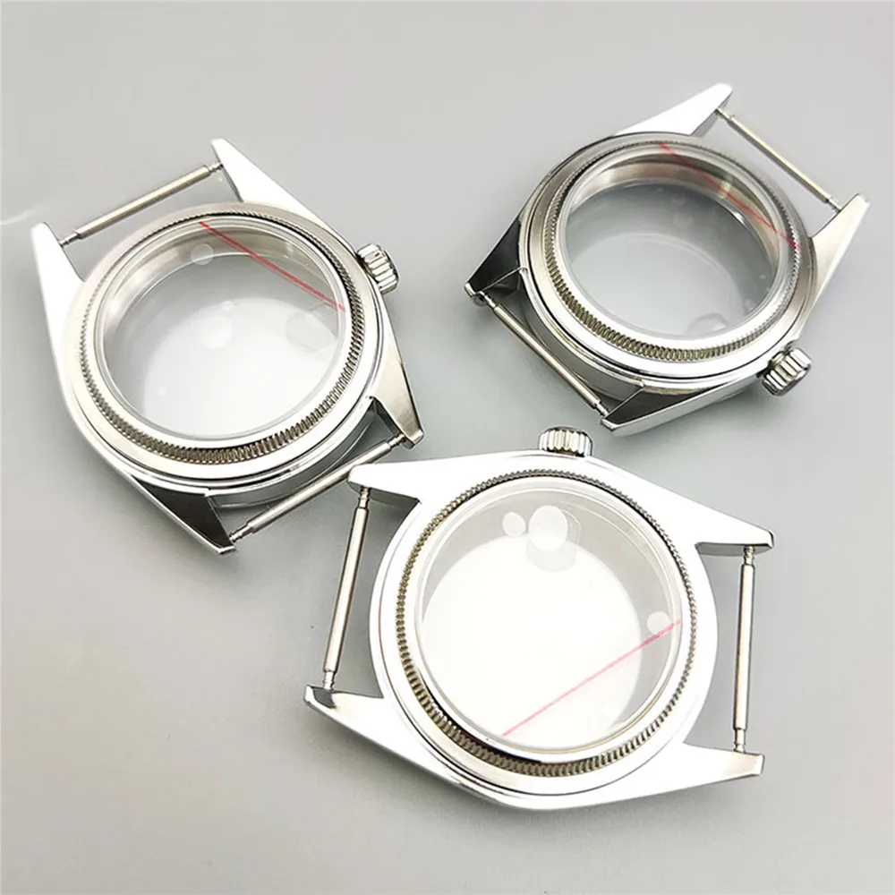 36MM Watch Case for NH35 NH36 Sapphire Glass Stainless Steel Case for NH35A/NH36A/4R Movement Modified Part