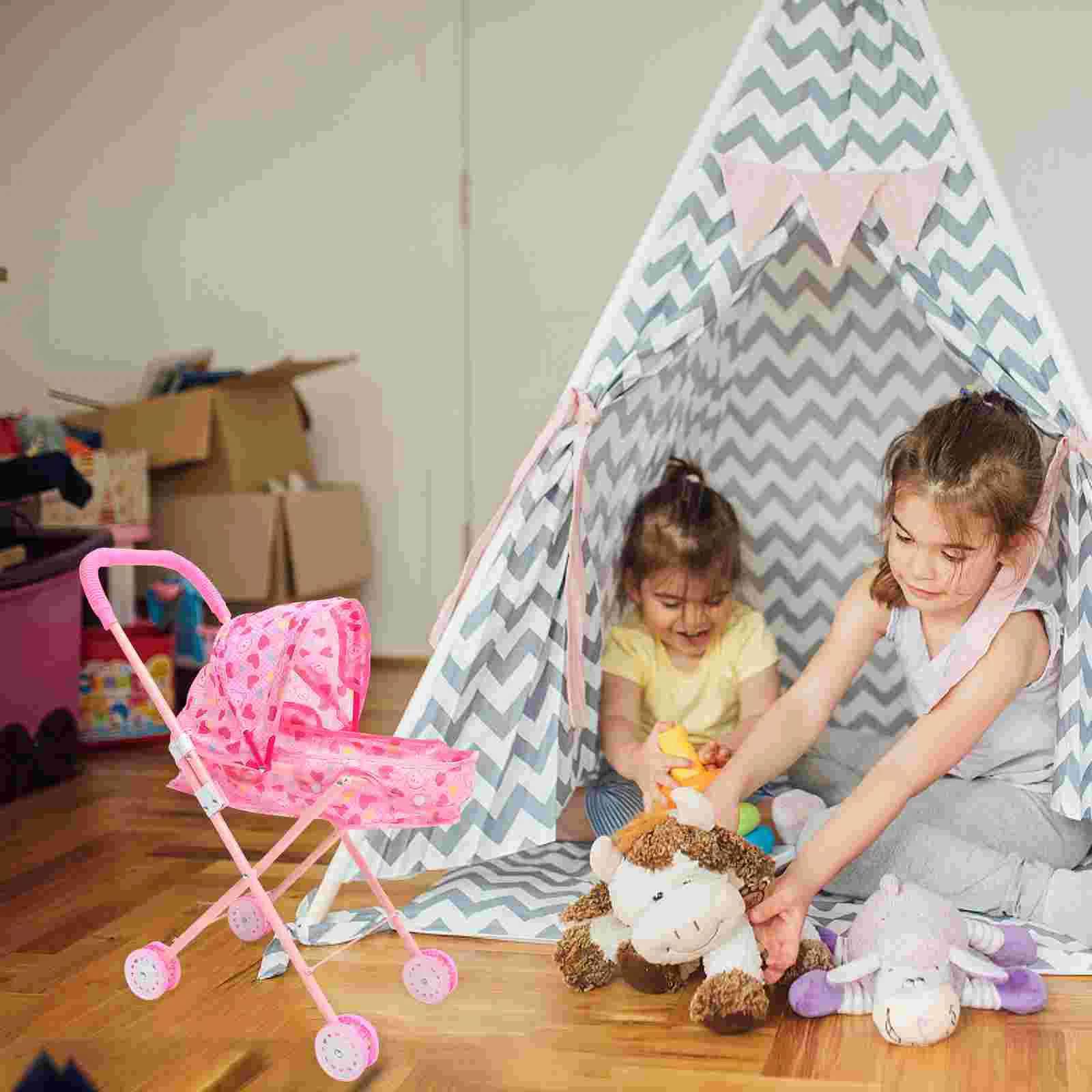 

Girls Small Plaything Stroller Toy Simulated Small Stroller Toy Accessory Baby