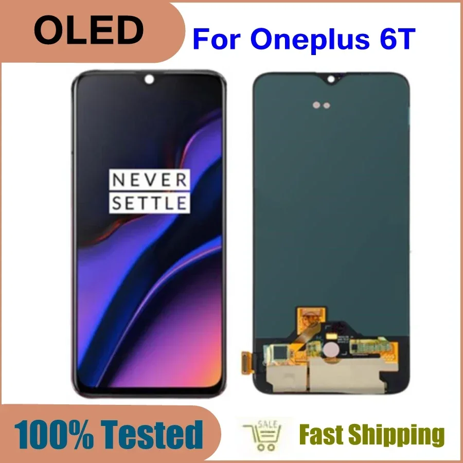 6 41 &quotOLED для One plus 6T ЖК-дисплей с цифровым преобразователем сенсорного экрана в