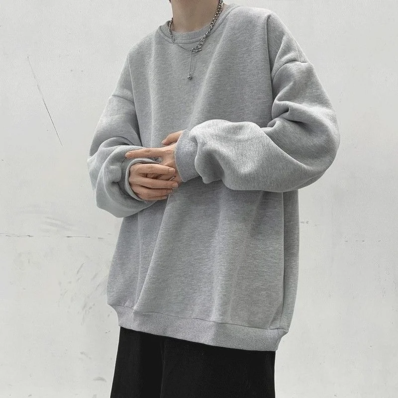 Мужские свитшоты с круглым вырезом простые универсальные теплые толстые