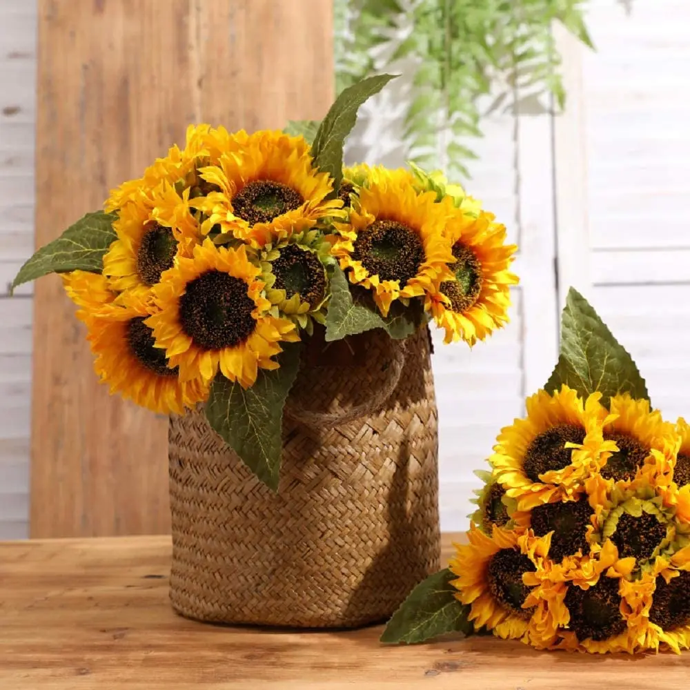

Faux Sunflower 50cm/20inch Artificial Sunflowers Decorative Fake Silk Flowers for Wedding Home Party Decoration Bridal Bouquet