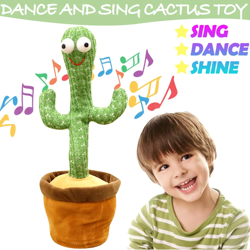 

Dancing Cactus Plush Toy 120 Songs Speaker Talking Voice Repeat Recording Luminous Plush Toy Baby Children's Birthday Gift