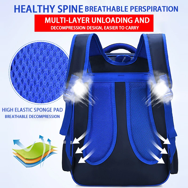 schoolbag Primary School Children Boy Cartoon 3D Backpack Grades 1, 2, 3 to 6, Ultralight Children's Backpack