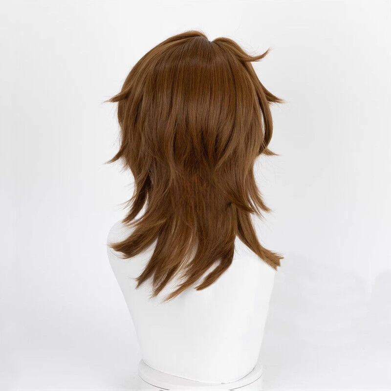 Парики для косплея Honkai Star Rail Gallagher длина 35 см прямые коричневые синтетические