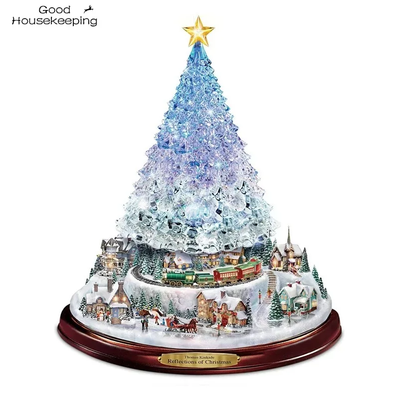 20x30cm Christmas Crystal Tree Santa Claus Snowman Rotating Sculpture Window Paste Sticker Winter New Year Party Home Decor 2022 |